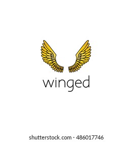 wings logo graphic design concept. Editable wings element, can be used as logotype, icon, template in web and print 