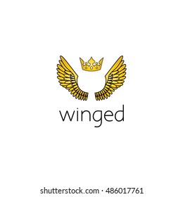 wings logo graphic design concept. Editable wings element, can be used as logotype, icon, template in web and print 