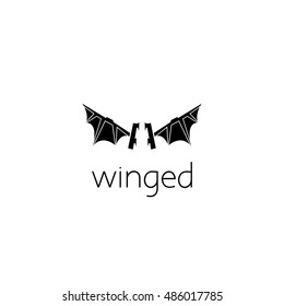 wings logo graphic design concept. Editable wings element, can be used as logotype, icon, template in web and print 