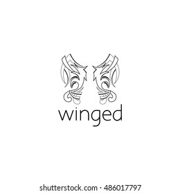 wings logo graphic design concept. Editable wings element, can be used as logotype, icon, template in web and print 