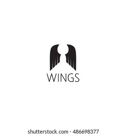 wings logo graphic design concept. Editable wings element, can be used as logotype, icon, template in web and print 