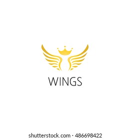 wings logo graphic design concept. Editable wings element, can be used as logotype, icon, template in web and print 