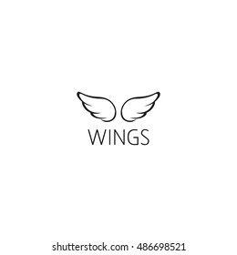 wings logo graphic design concept. Editable wings element, can be used as logotype, icon, template in web and print 