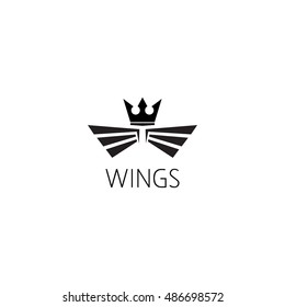 wings logo graphic design concept. Editable wings element, can be used as logotype, icon, template in web and print 