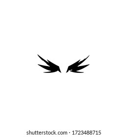 wings logo icon design with simple line art style