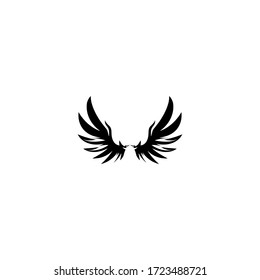 wings logo icon design with simple line art style