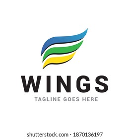 Wings logo icon vector template.