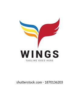 Wings logo icon vector template.