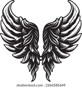 Wings Logo Monochrome Design Style