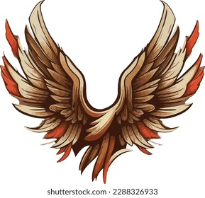 Wings logo multicolor vector illustration isolated on white background