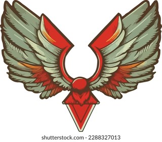 Wings logo multicolor vector illustration isolated on white background
