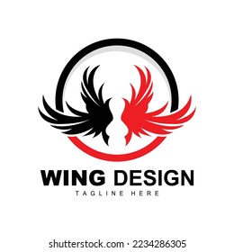 Wings Logo, Phoenix Logo, Bird Wing Vector, Template Illustration, Wing Brand Design