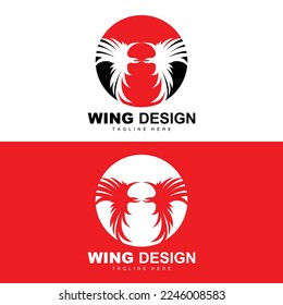 Wings Logo, Phoenix Logo, Bird Wing Vector, Template Illustration, Wing Brand Design