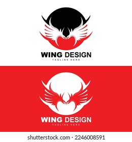 Wings Logo, Phoenix Logo, Bird Wing Vector, Template Illustration, Wing Brand Design