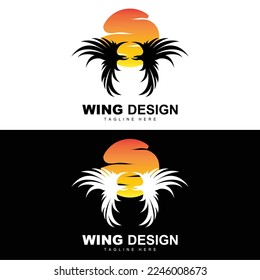 Wings Logo, Phoenix Logo, Bird Wing Vector, Template Illustration, Wing Brand Design
