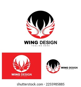 Wings Logo, Phoenix Logo, Bird Wing Vector, Template Illustration, Wing Brand Design