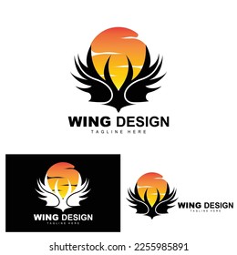 Wings Logo, Phoenix Logo, Bird Wing Vector, Template Illustration, Wing Brand Design
