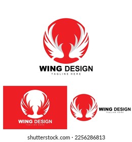 Wings Logo, Phoenix Logo, Bird Wing Vector, Template Illustration, Wing Brand Design