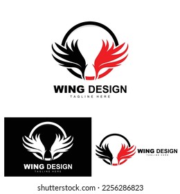 Wings Logo, Phoenix Logo, Bird Wing Vector, Template Illustration, Wing Brand Design