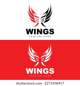 Wings Logo, Phoenix Logo, Bird Wing Vector, Template Illustration, Wing Brand Design