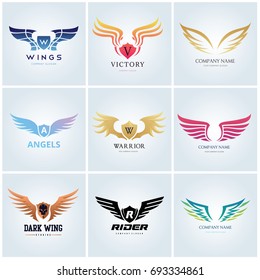 wings logo set