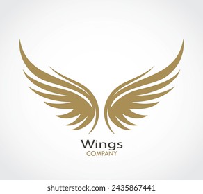 wings logo, simple decorative vector illustration