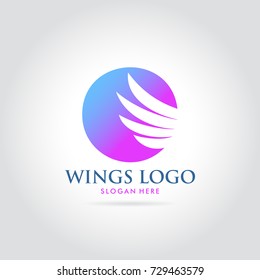 the wings logo simple modern illustration