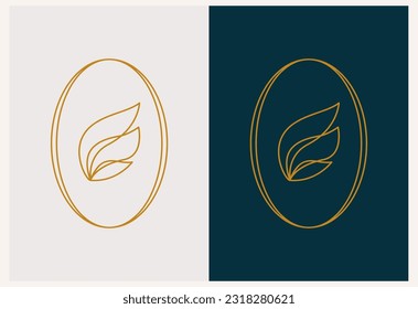 Wings logo template, line vector illustration. Emblem design for brand logo or feminine art style.