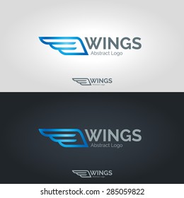 Wings logo template. Vector business icon