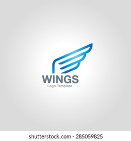 Wings logo template. Vector business icon