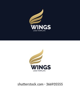 Wings logo template. Vector business icon. Corporate branding identity