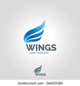 Wings logo template. Vector business icon. Corporate branding identity