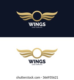 Wings logo template. Vector business icon. Corporate branding identity