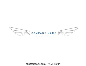 Wings logo template. Vector business icon. Corporate branding identity,
simple wing logotype, 