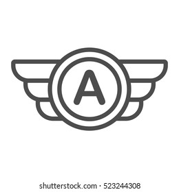 Wings logo, user personal badge, wing based icon, company brand or logotype. Isolated vector illustration.