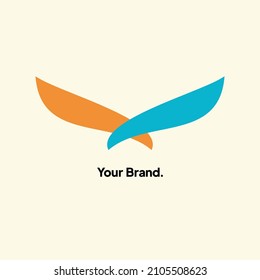 Wings logo vector company ( icon, sign, graphic, illustration, symbol), eagle wing brand.