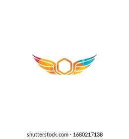 Wings logo vector design. Aviation logo concept.