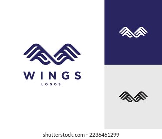 Wings logo vector or eagle wing brand