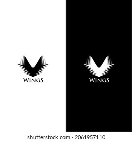 Wings Logo Vector. Fast Eagle Wings Symbol Design Illustration