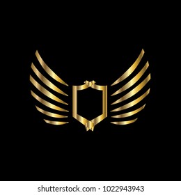 Wings logo vector ( icon, sign, graphic, illustration, symbol), eagle wing brand. Fly emblem