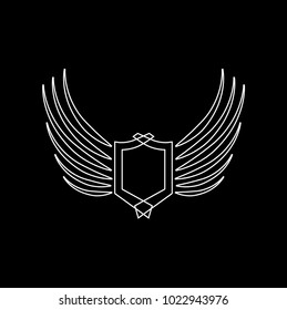 Wings logo vector ( icon, sign, graphic, illustration, symbol), eagle wing brand. Fly emblem