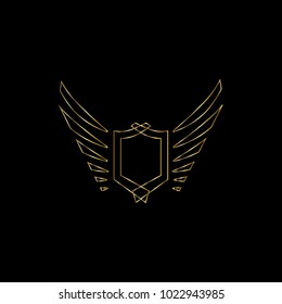 Wings logo vector ( icon, sign, graphic, illustration, symbol), eagle wing brand. Fly emblem
