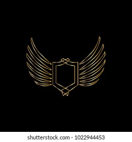 Wings logo vector ( icon, sign, graphic, illustration, symbol), eagle wing brand. Fly emblem