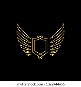 Wings logo vector ( icon, sign, graphic, illustration, symbol), eagle wing brand. Fly emblem