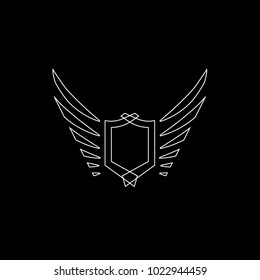Wings logo vector ( icon, sign, graphic, illustration, symbol), eagle wing brand. Fly emblem