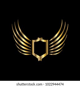 Wings logo vector ( icon, sign, graphic, illustration, symbol), eagle wing brand. Fly emblem