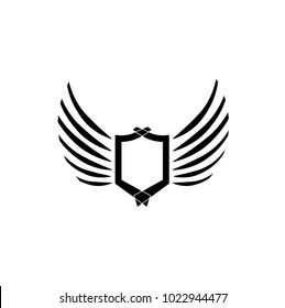 Wings logo vector ( icon, sign, graphic, illustration, symbol), eagle wing brand. Fly emblem