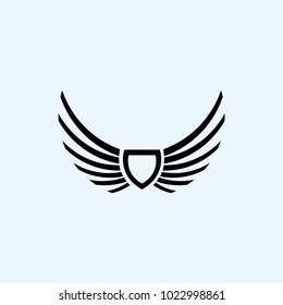 Wings logo vector ( icon, sign, graphic, illustration, symbol), eagle wing brand. Fly emblem