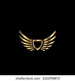 Wings logo vector ( icon, sign, graphic, illustration, symbol), eagle wing brand. Fly emblem