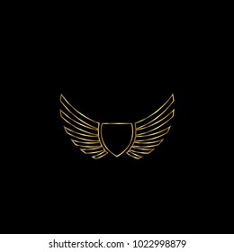 Wings logo vector ( icon, sign, graphic, illustration, symbol), eagle wing brand. Fly emblem
